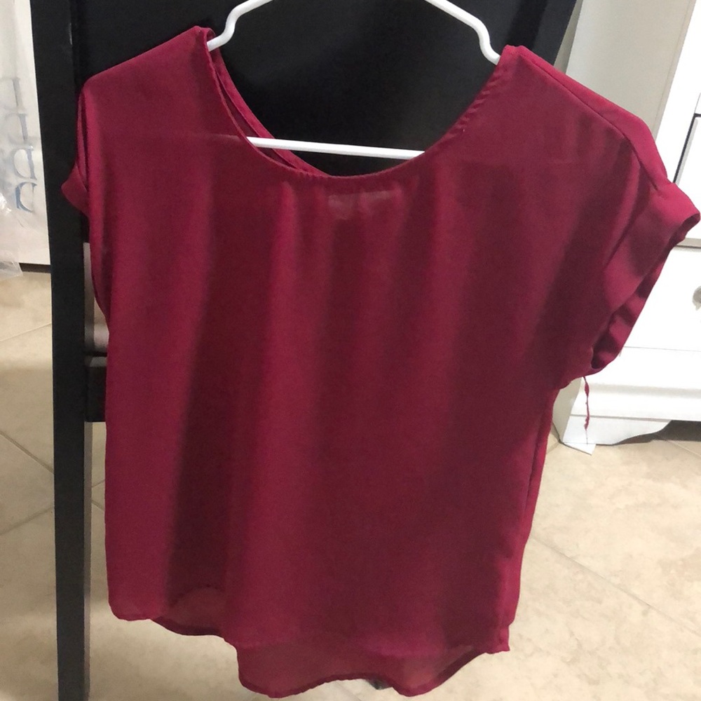 maroon blouse